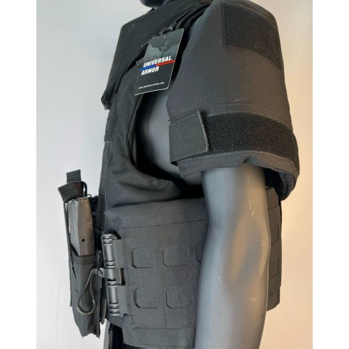 Бронежилет разгрузочный UNIVERSAL ARMOR в Энгельсе (СВМПЭ + бронеплиты Бр5 класса) черный